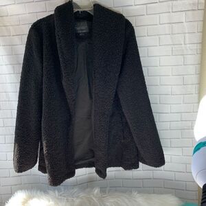 Sanctuary Black Fleece Jacket Size L